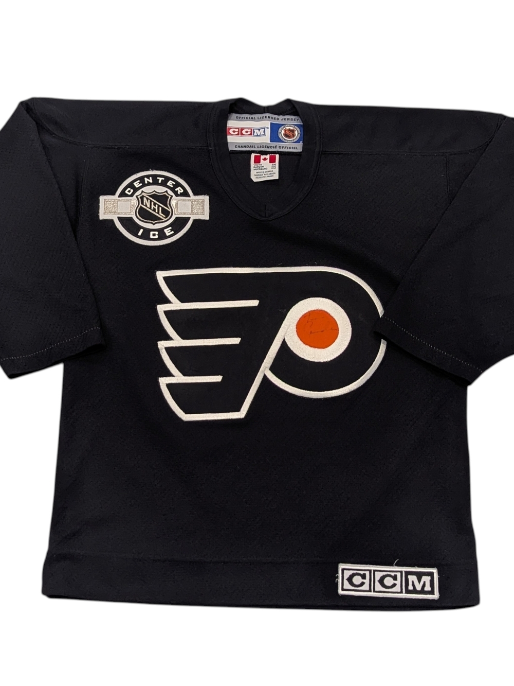 Philadelphia Flyers CCM NHL Center Ice Black Hockey Jersey YOUTH S/M